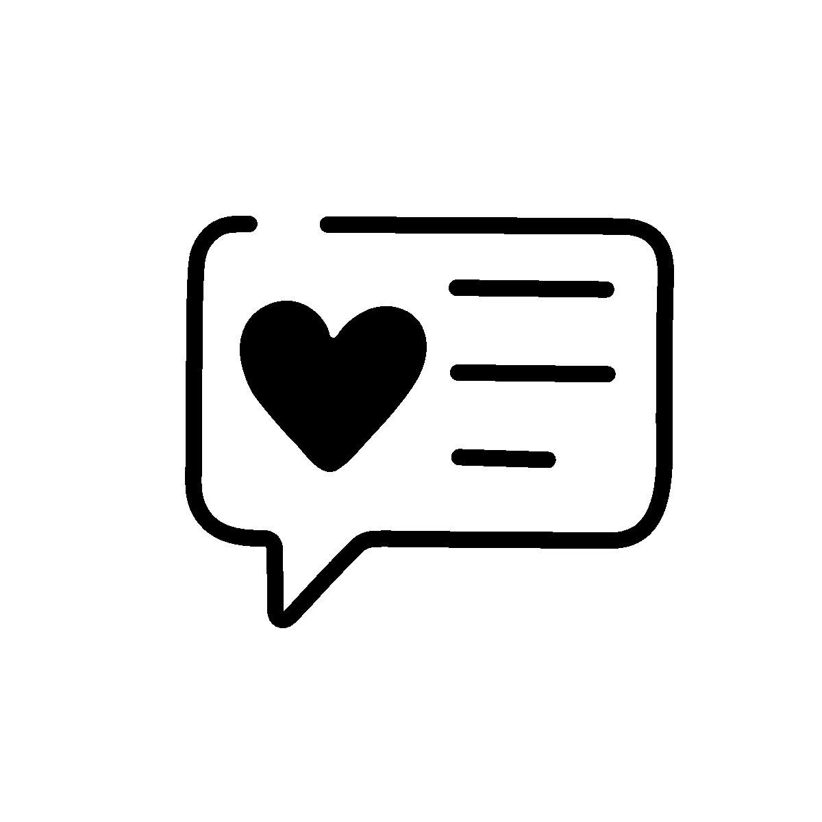 Speech bubble for emotional brand stories