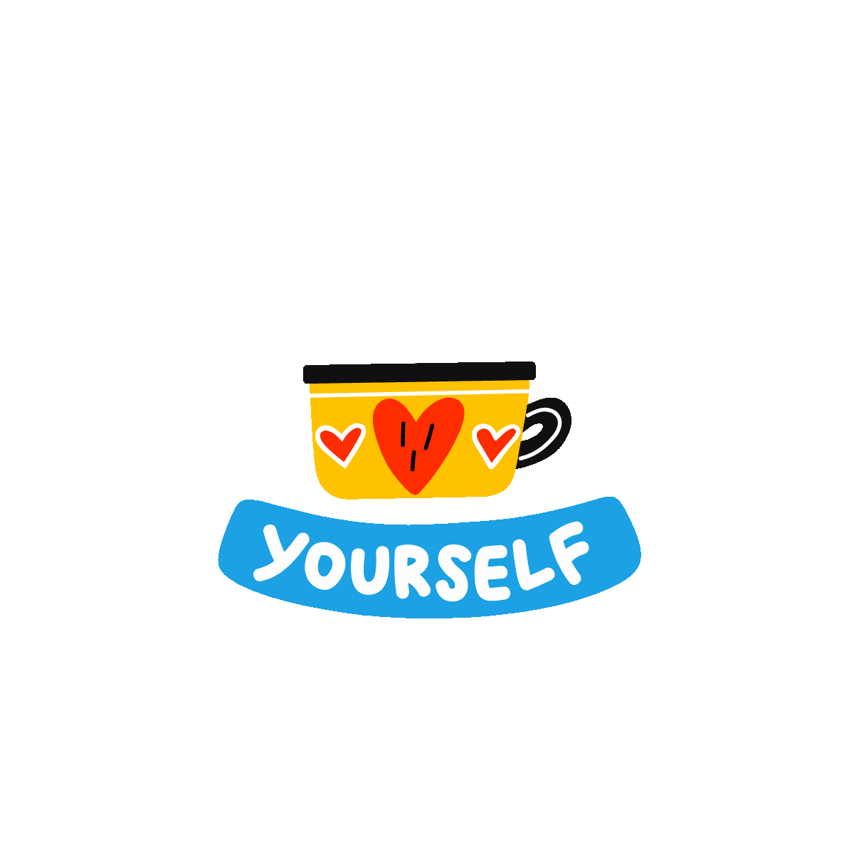Espresso yourself animated flat sticker