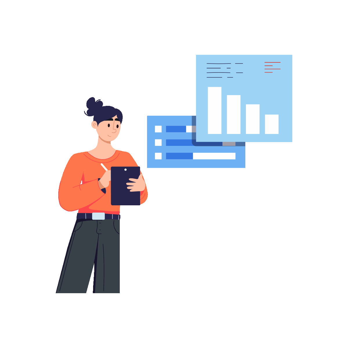 Flat Animated Business Data Analyst Design