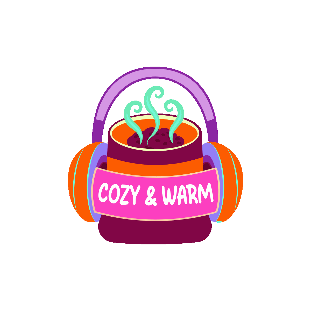 Cozy Vibes Flat Animated Sticker Design