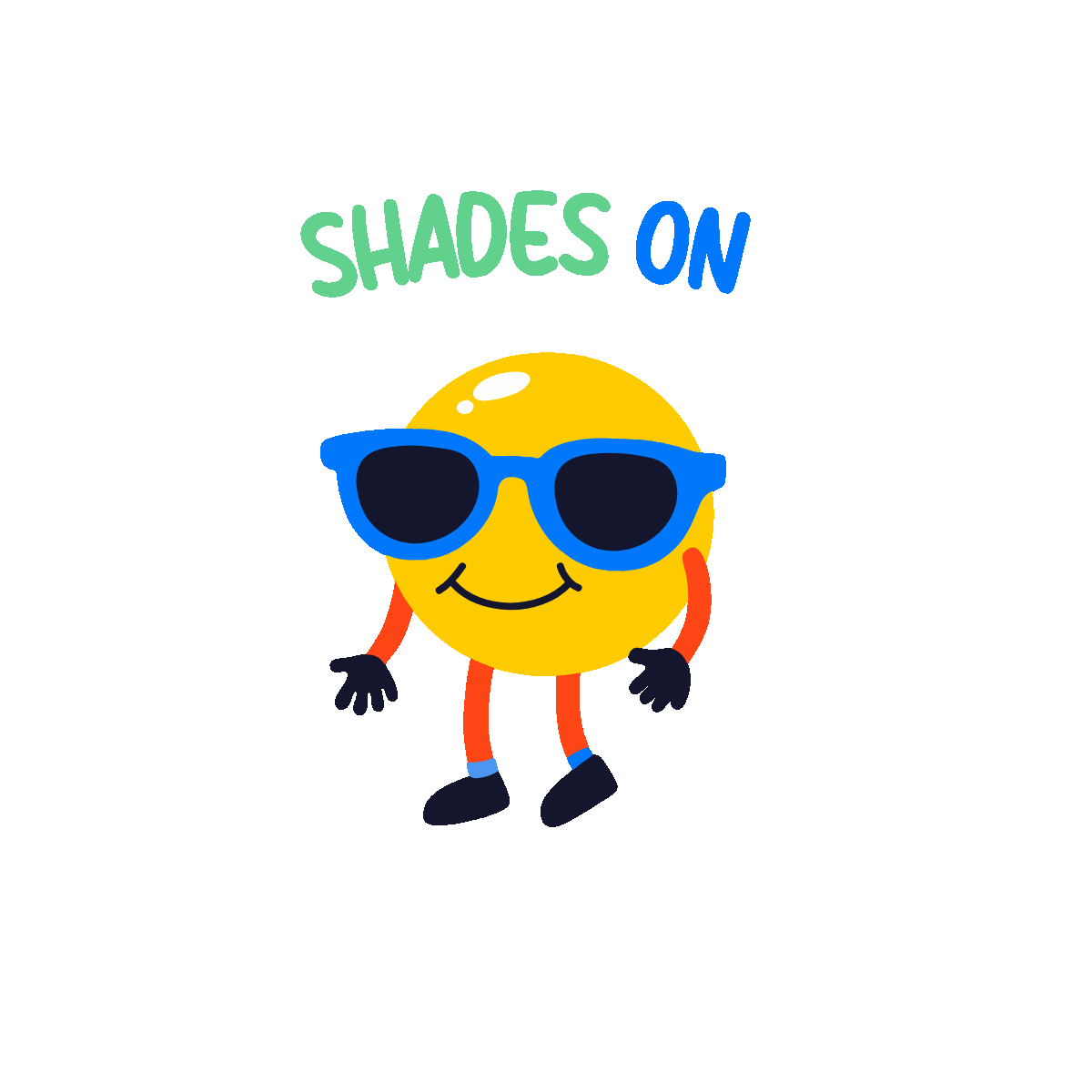 Animated sun wearing stylish sunglasses