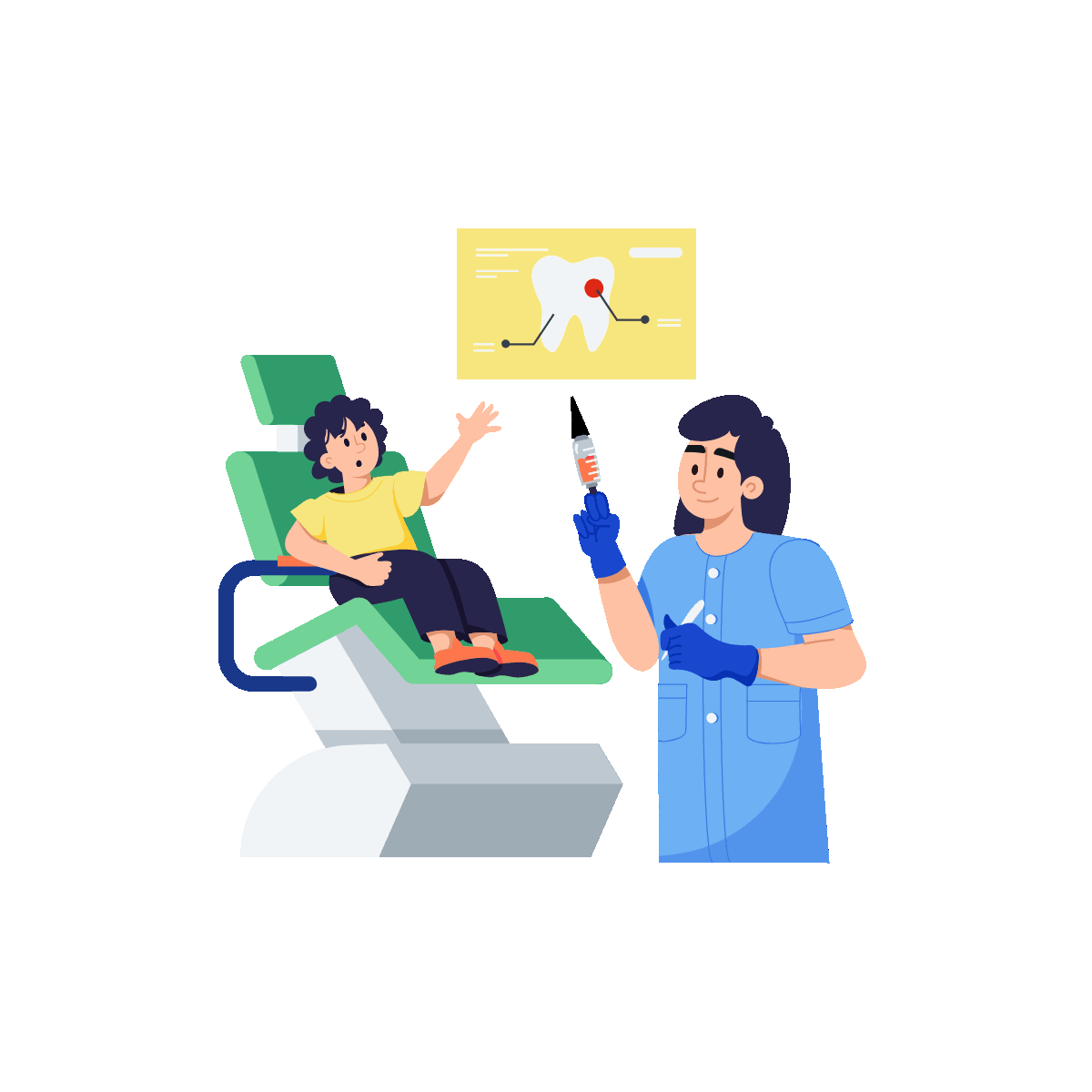 Animated Flat Dental Anaesthesia Design