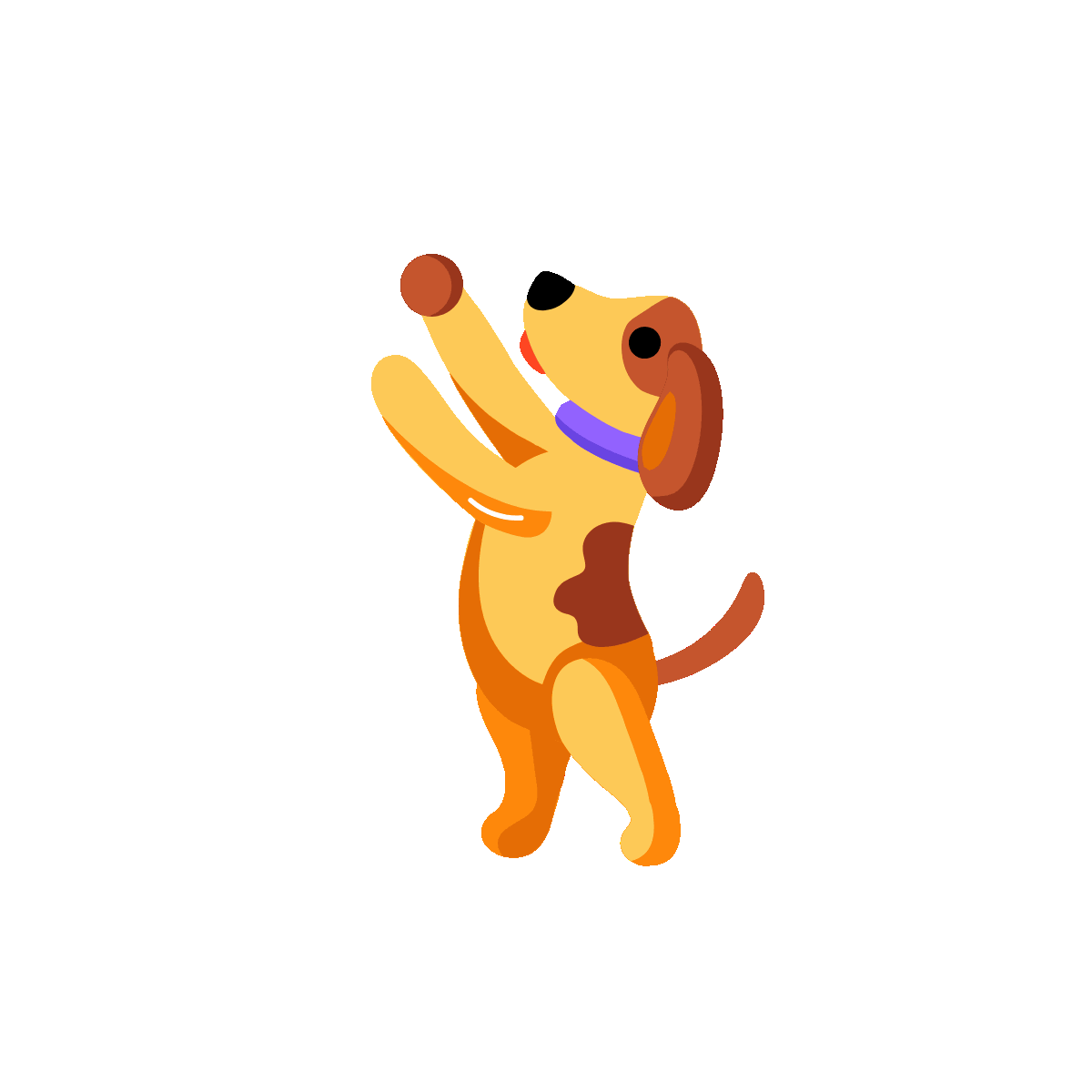 Animated Playful Dog Happily Twirling