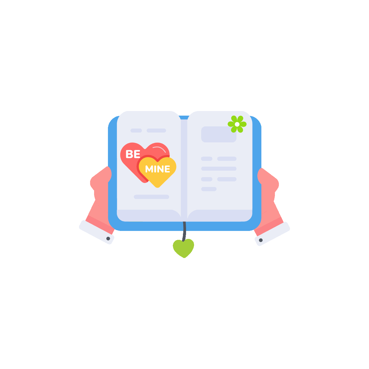 Animated icon of a love diary