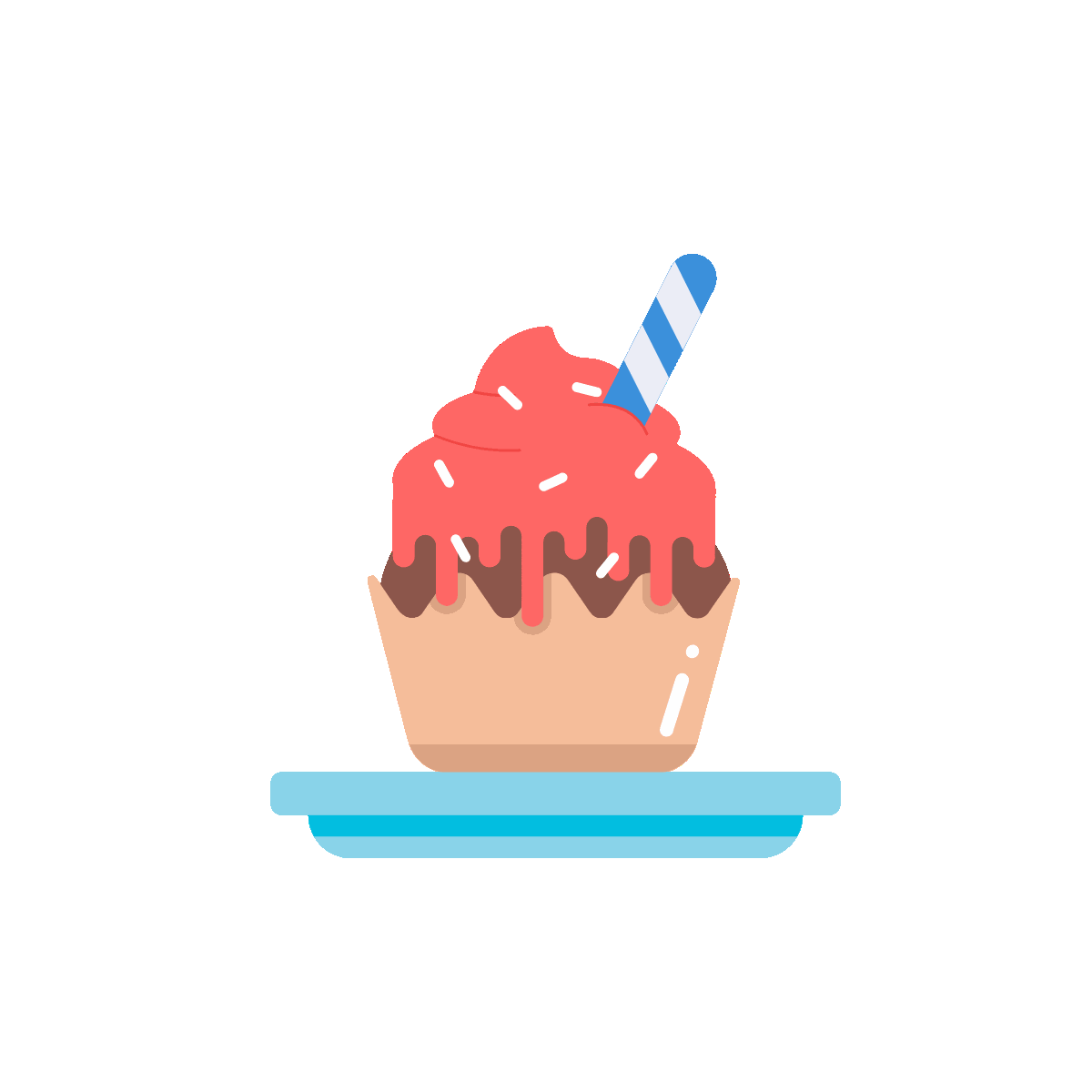 Animated icon of a Valentine cupcake