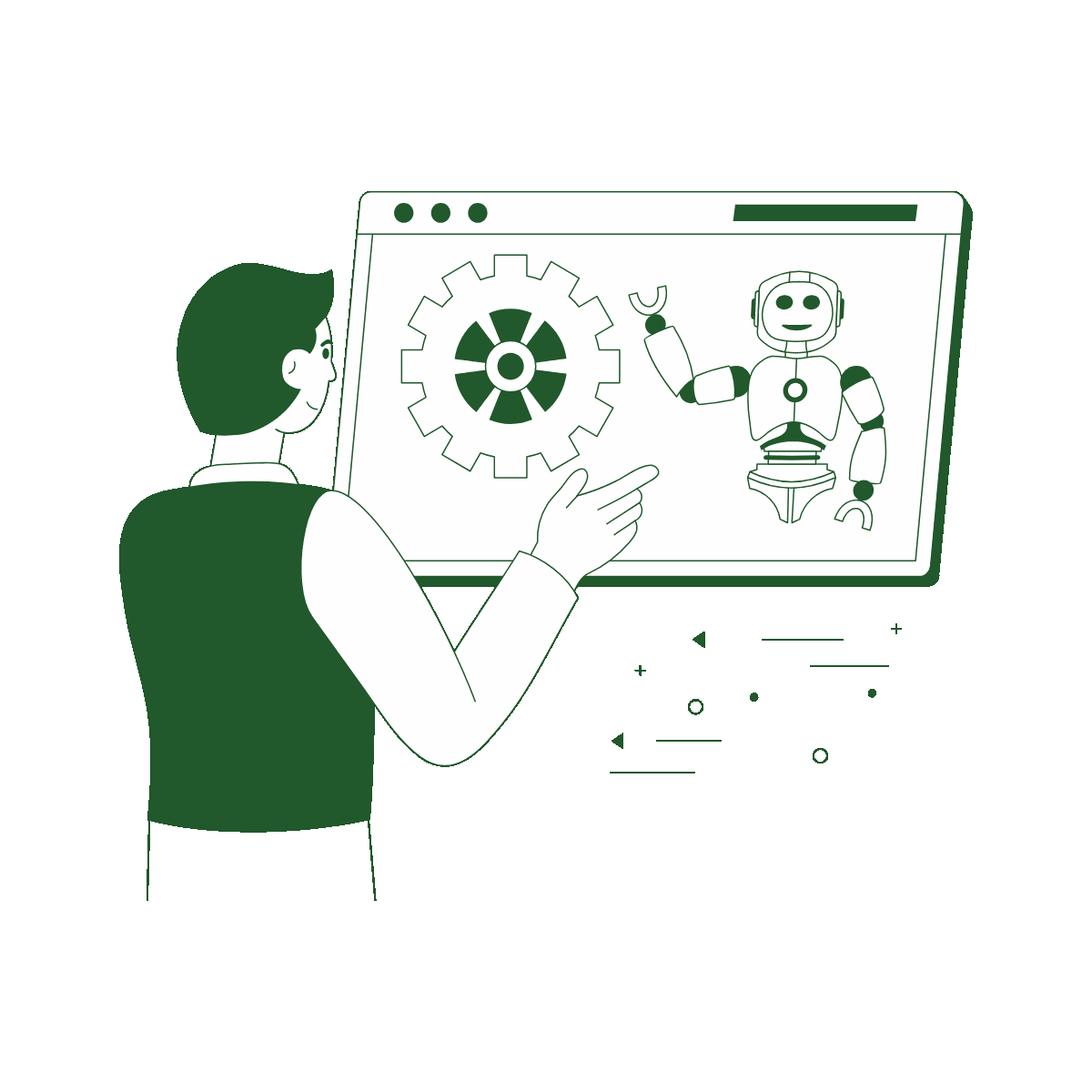 Data Flow Drawing Style Illustration