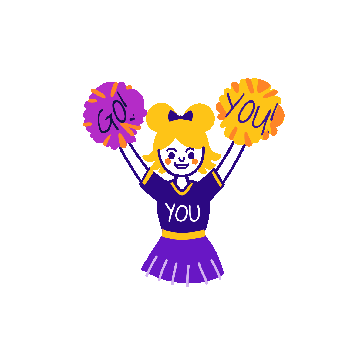 Cheering girl comic animated sticker art