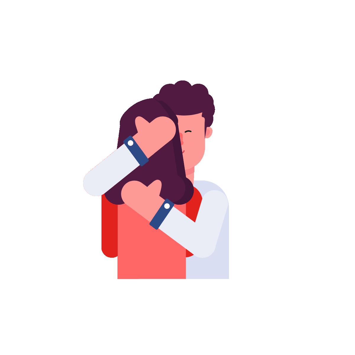 Animated icon of a love hug