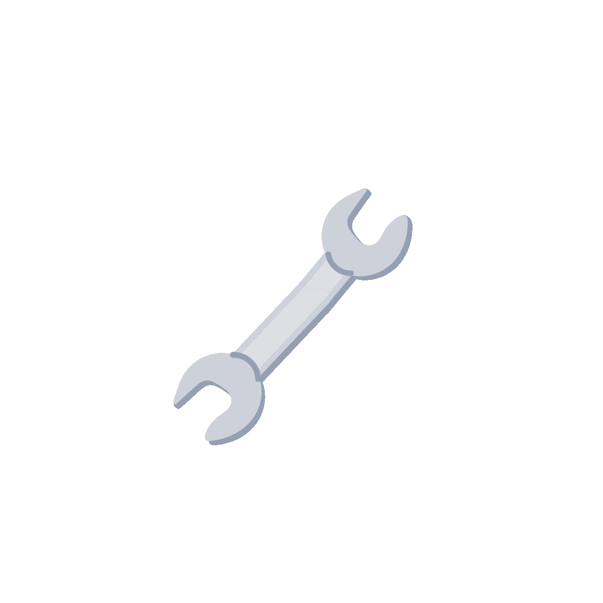 Flat Animated Broken Wrench Sticker