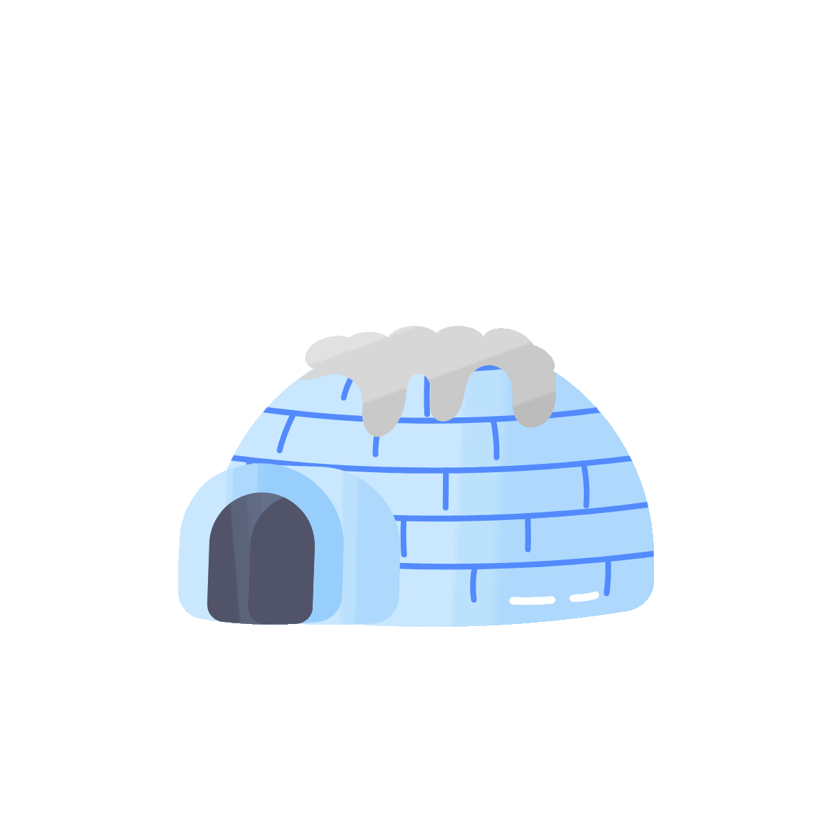 Animated Igloo House Icon in Flat Style