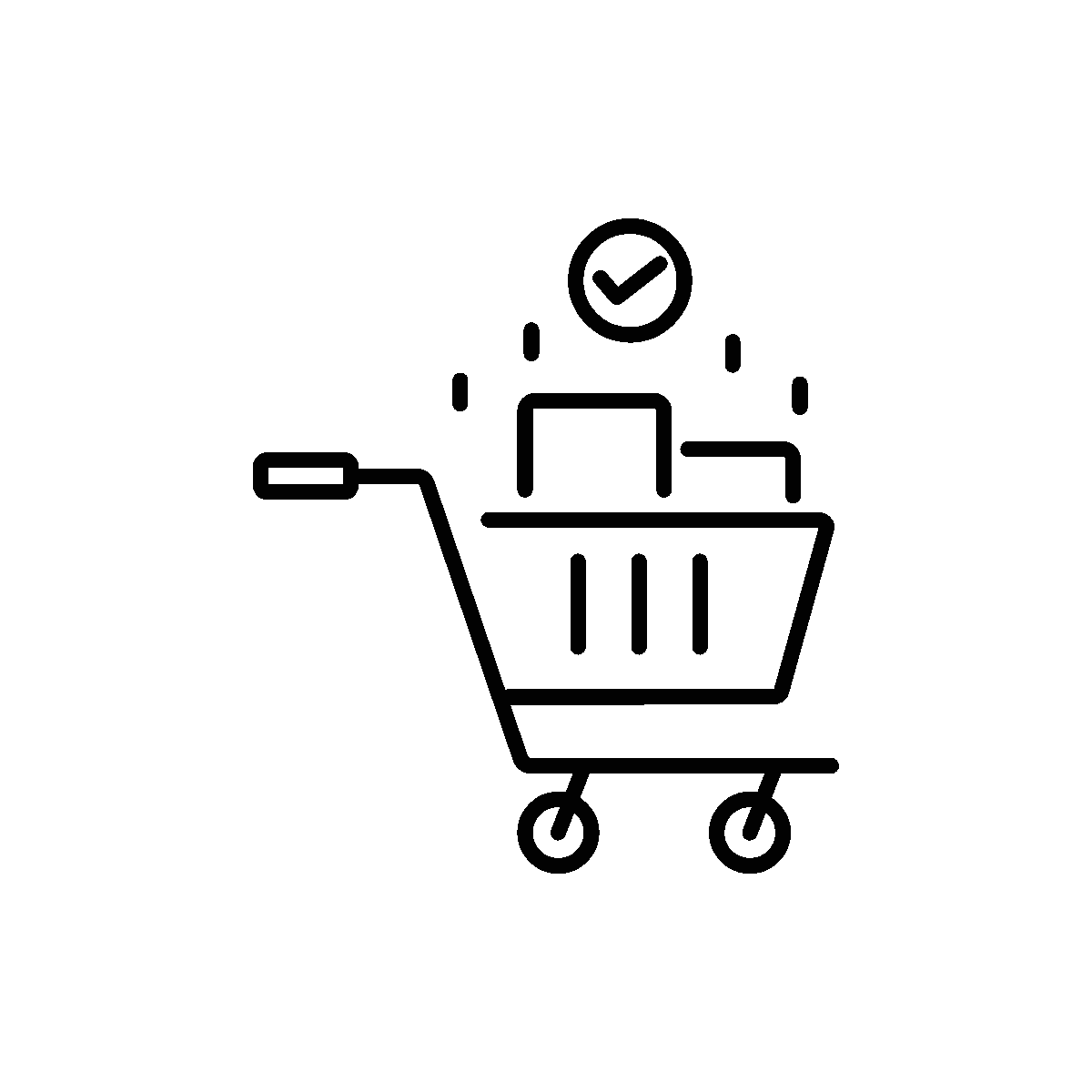 A linear animated icon of order confirmation
