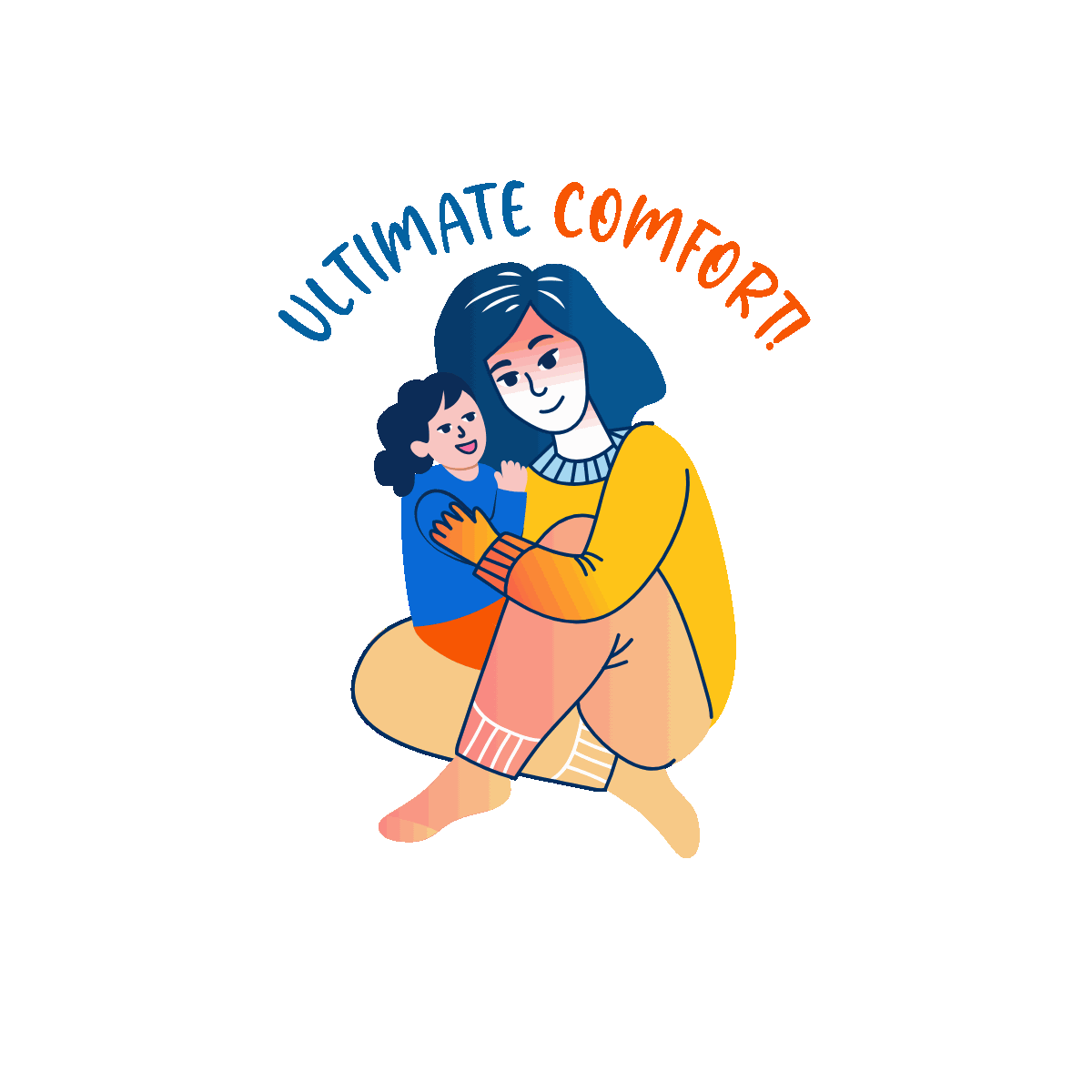 Animated mother and son eating together