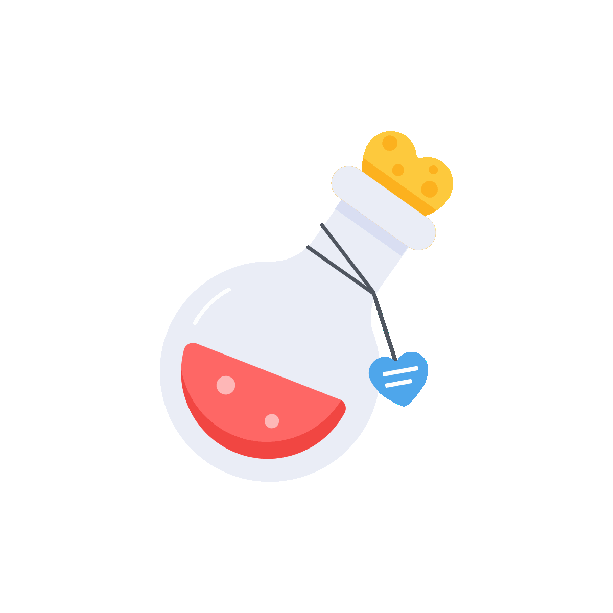Animated icon of a love potion