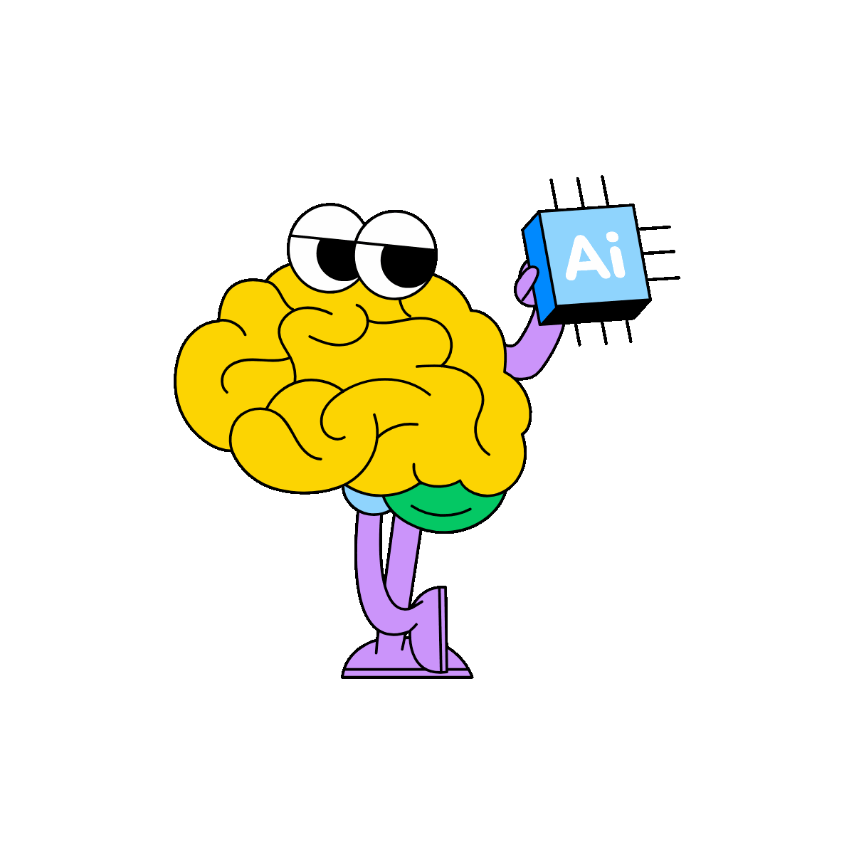 Animated Brain AI Neural Technology