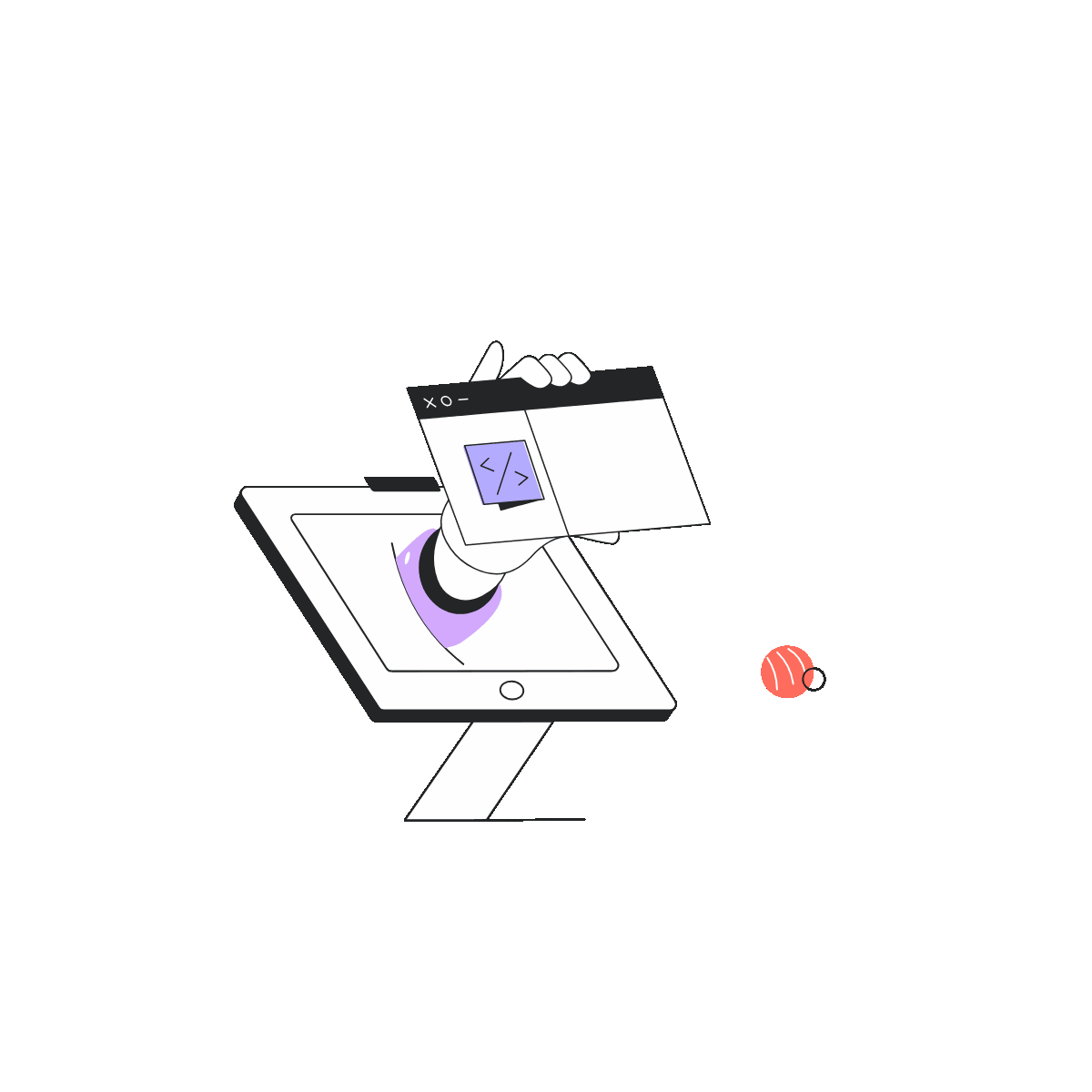 Coding Data Linear Animated Illustration