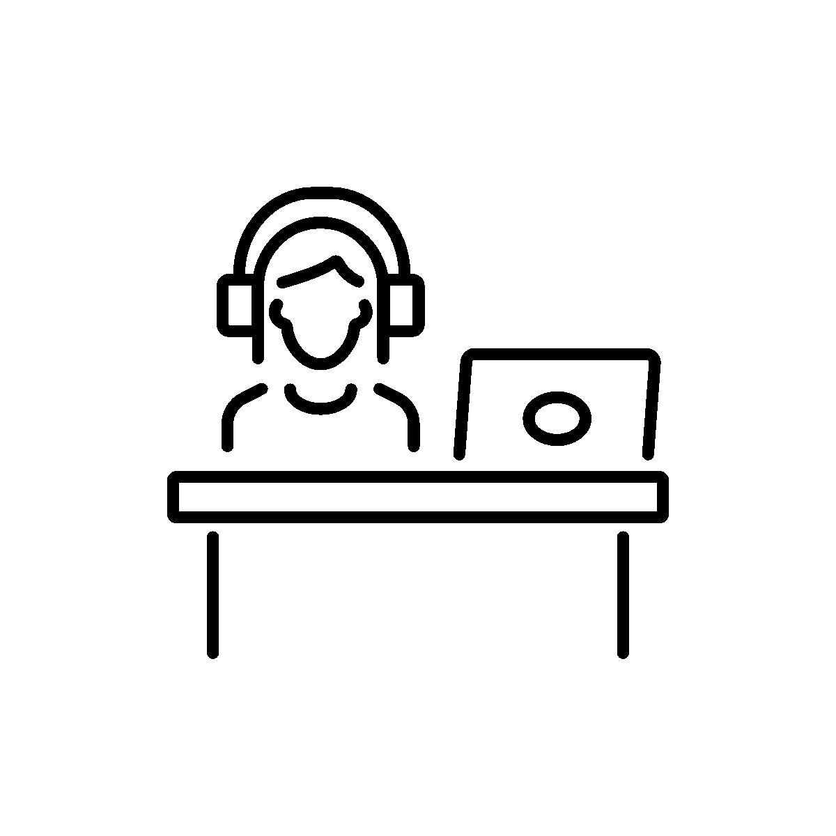 A linear animated icon of customer service