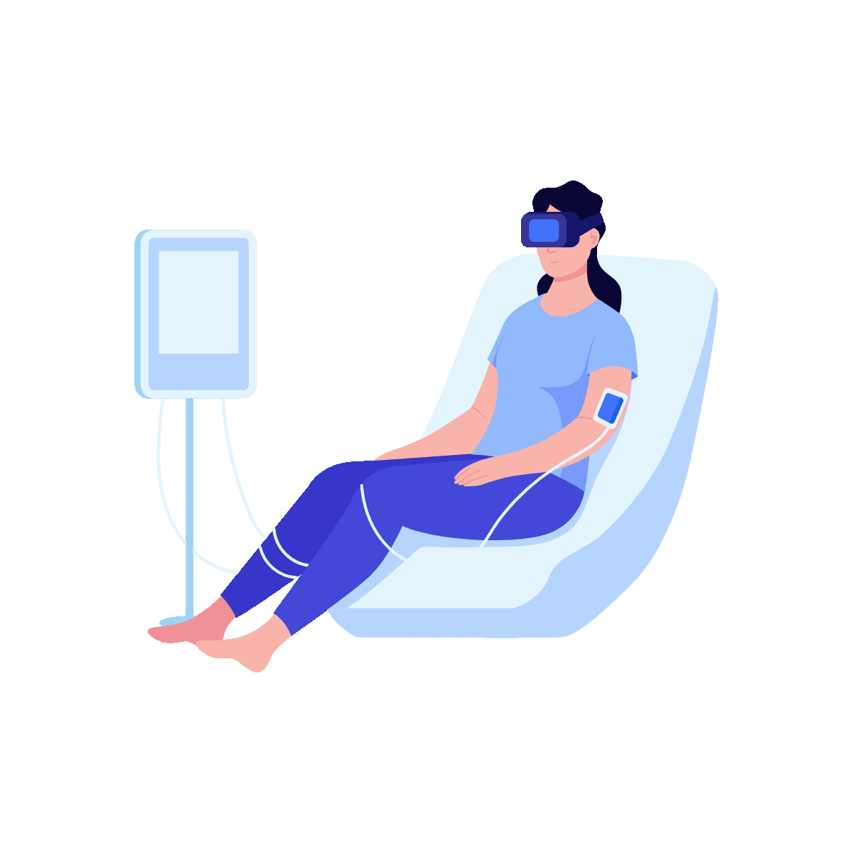 VR Therapy Flat Animated Illustration Design