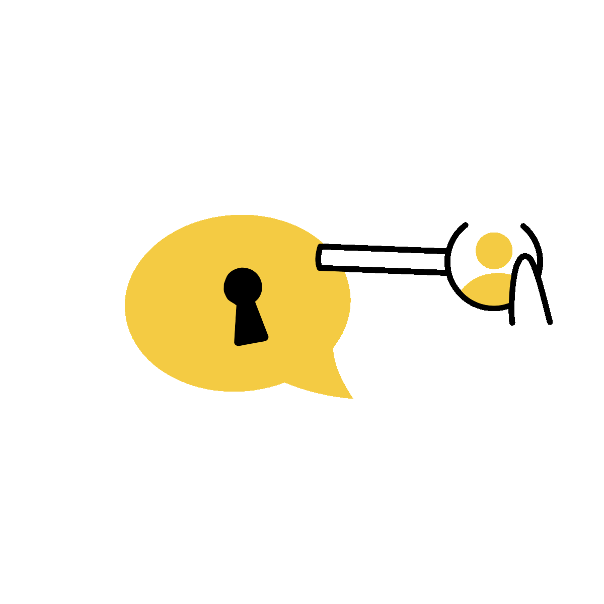 Animated Secure Chat Doodle Illustration