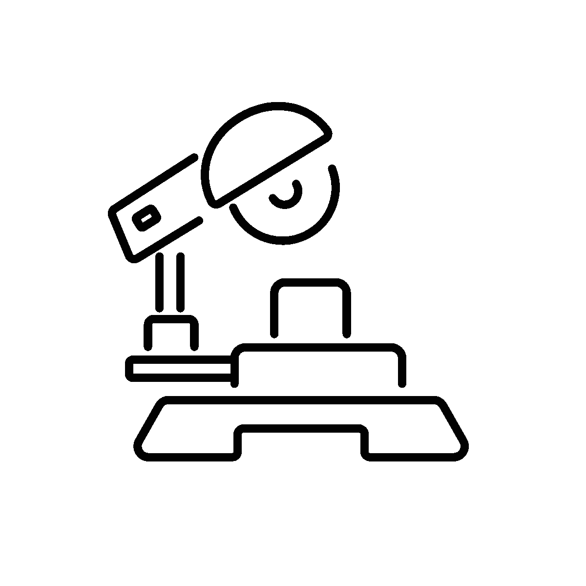 Animated icon of a mitre saw for woodwork