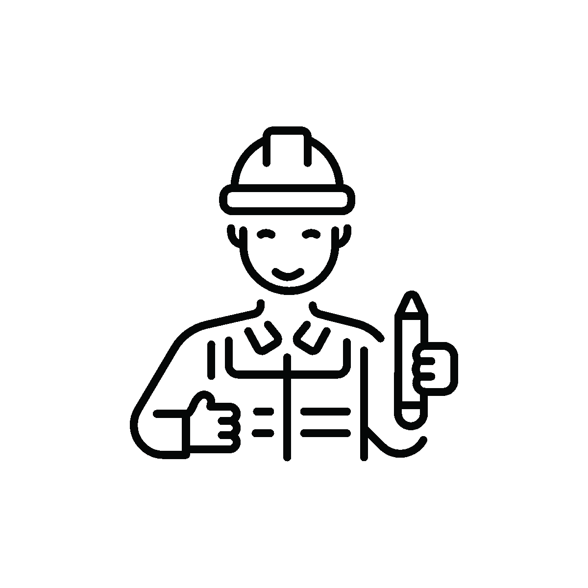 Animated construction engineer professional