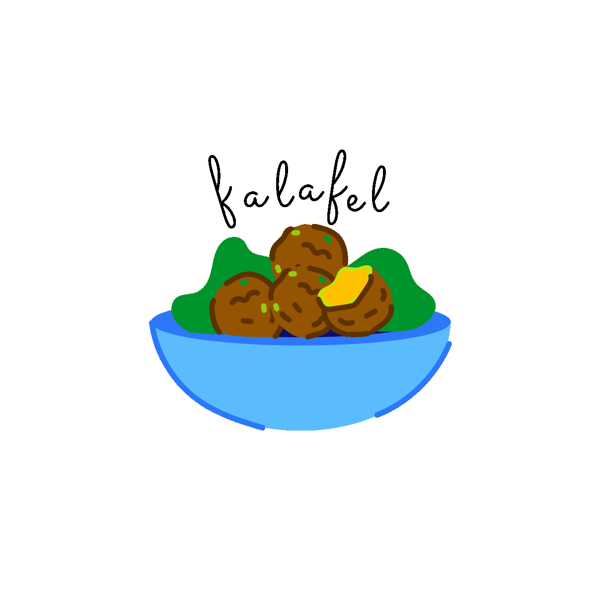 Falafel Flat Animated Sticker Design