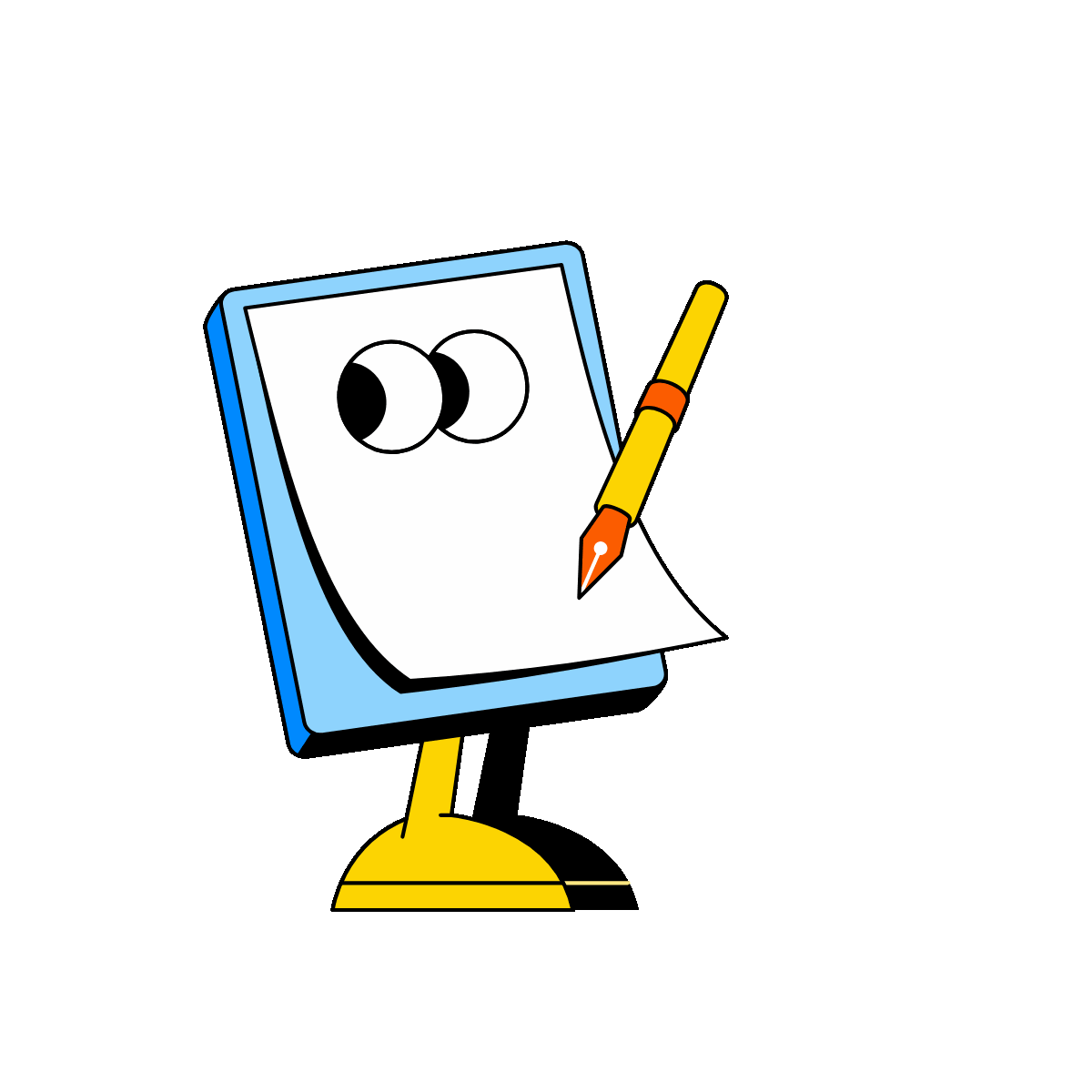 Animated branding contract with pen