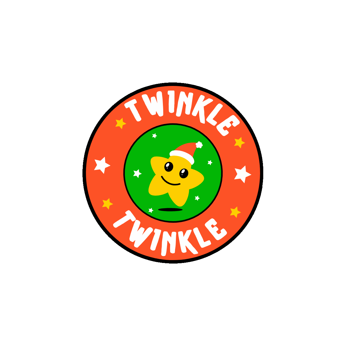 Twinkling star animated flat sticker