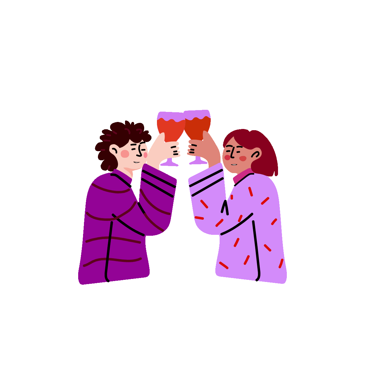 Toasting Glasses Flat Animated Sticker