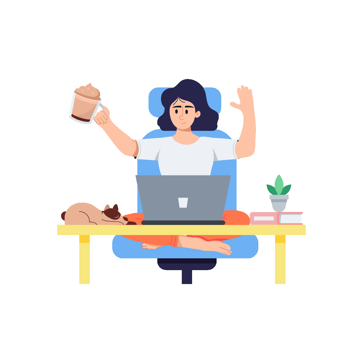 Flat Animated Employee Coffee Break