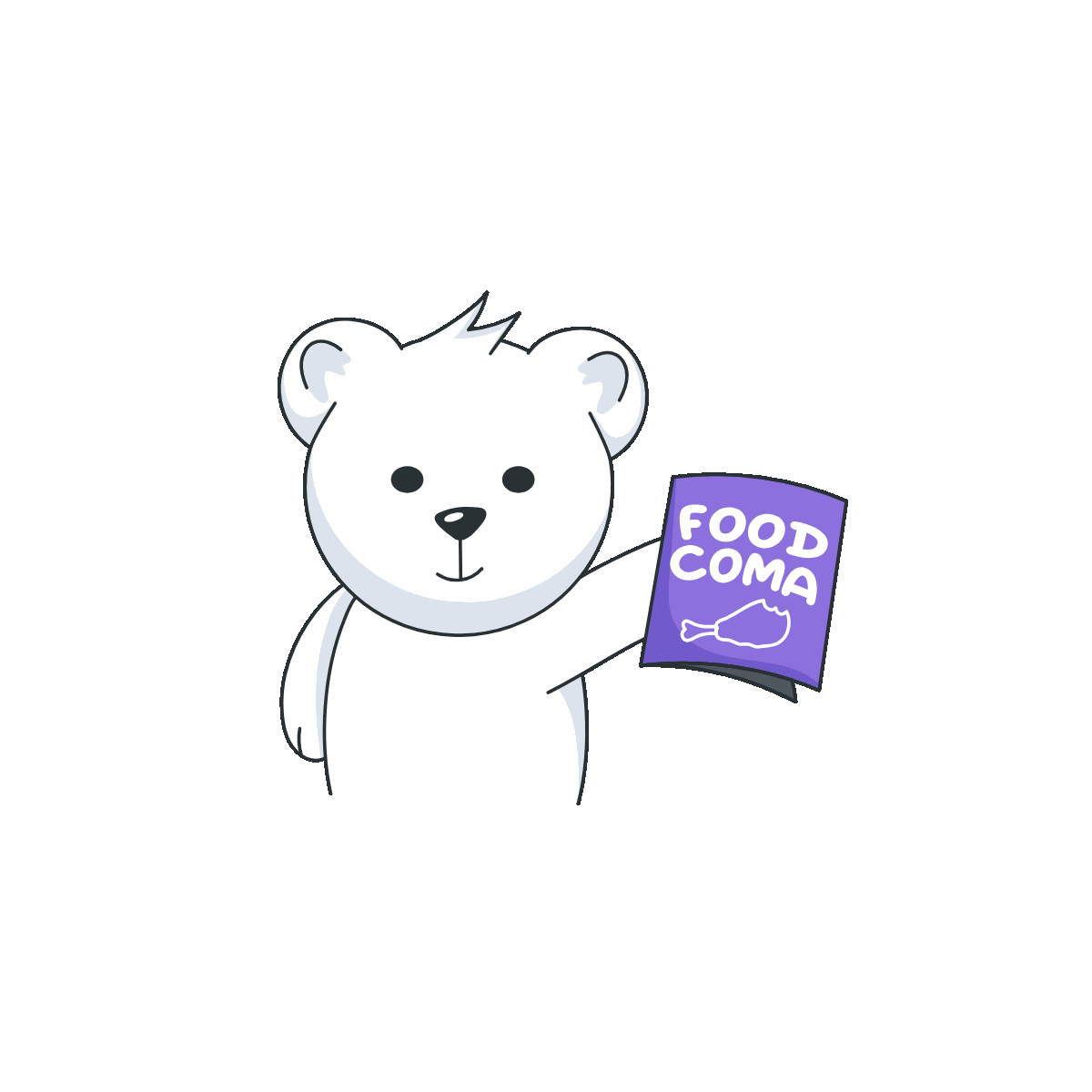 Food Coma Dreaming Bear Sticker Design