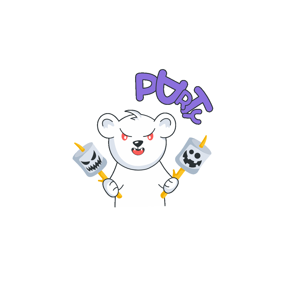 A halloween party doodle sticker design