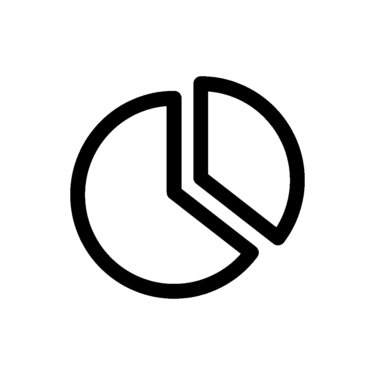 Premium animated icon of chart graph in linear style