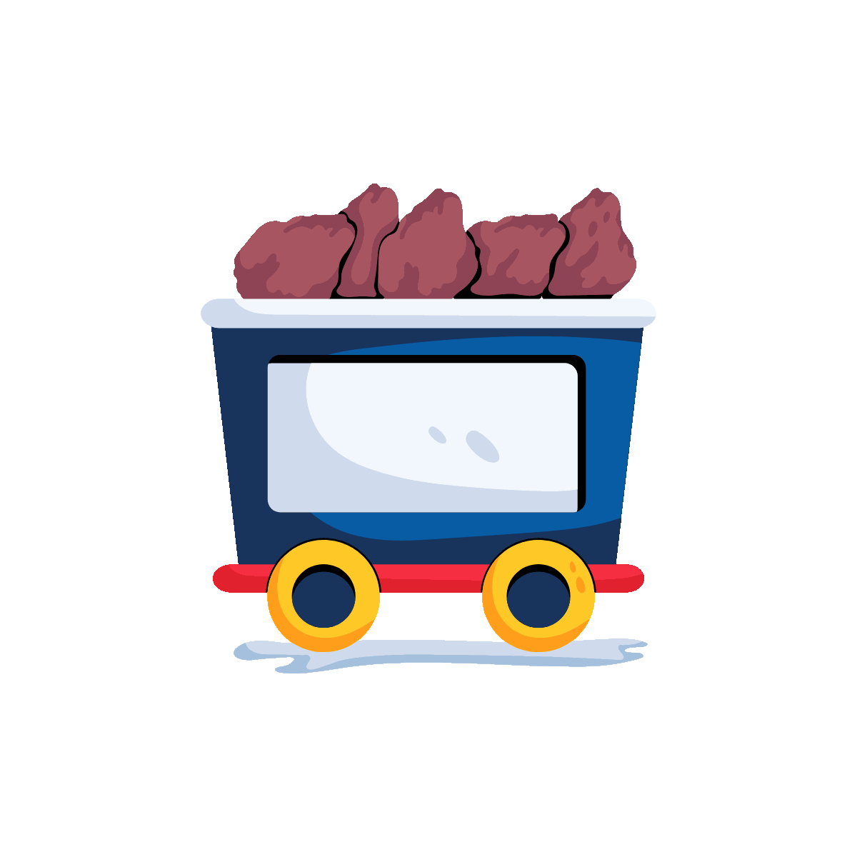 Animated mining cart icon for coal mining