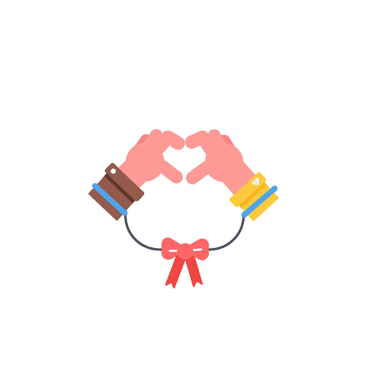 Animated icon of a heart gesture