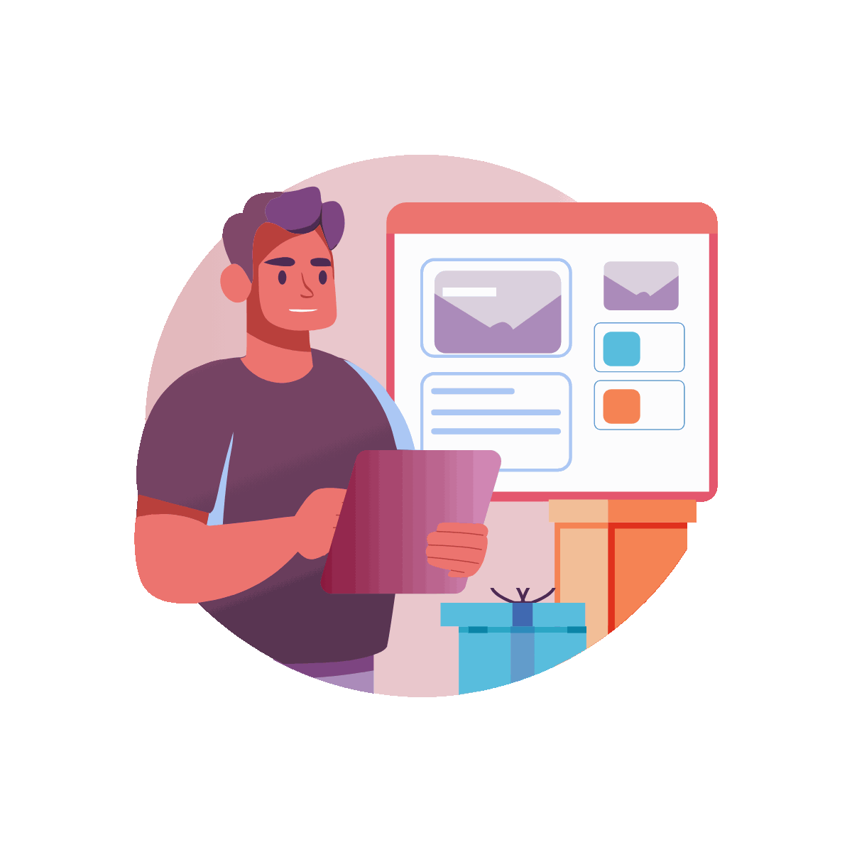 Flat Animated Order Checker Illustration