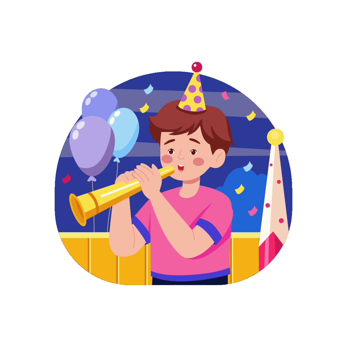 Whistle Blowing Flat Animated Illustration