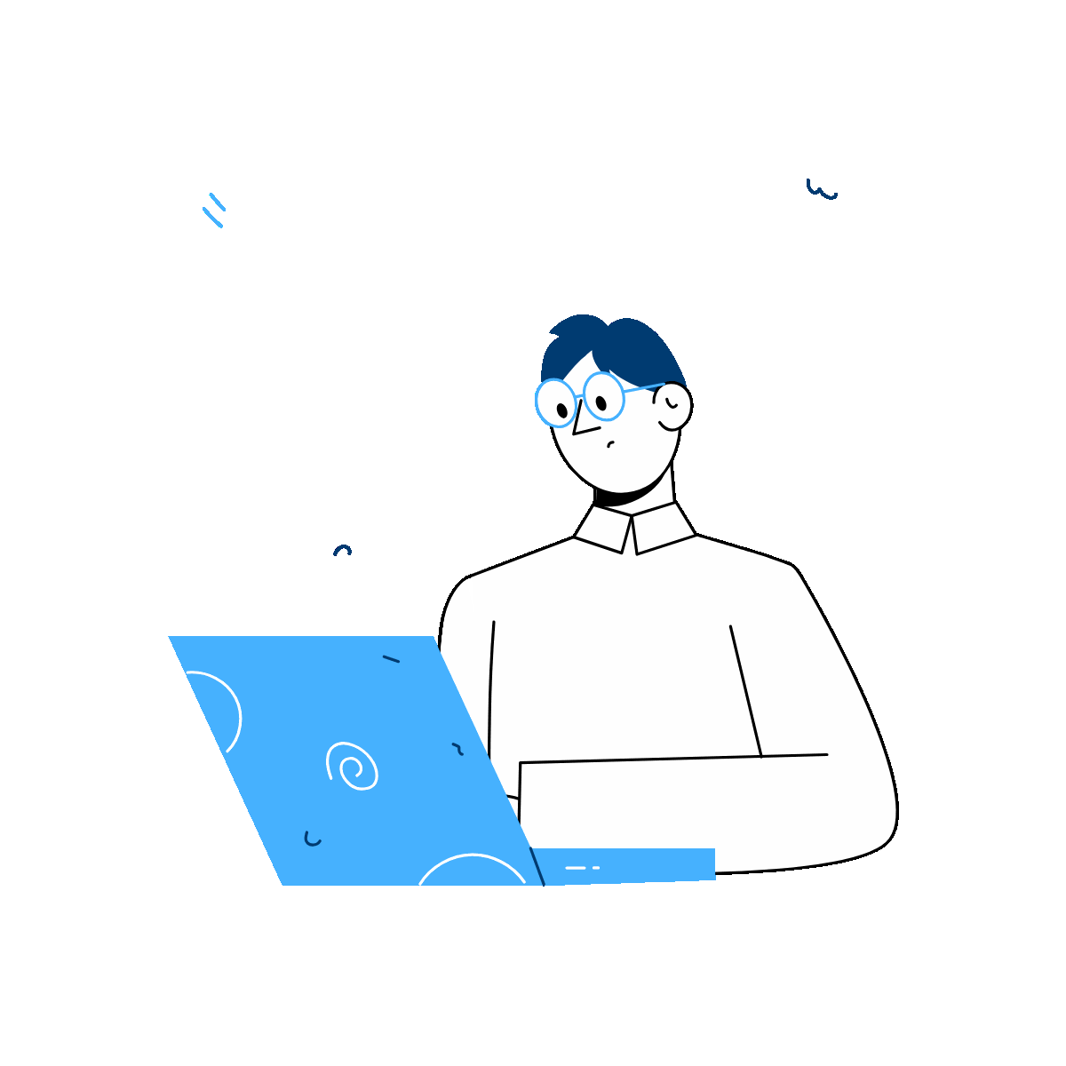 Animated Character Watching Study Video