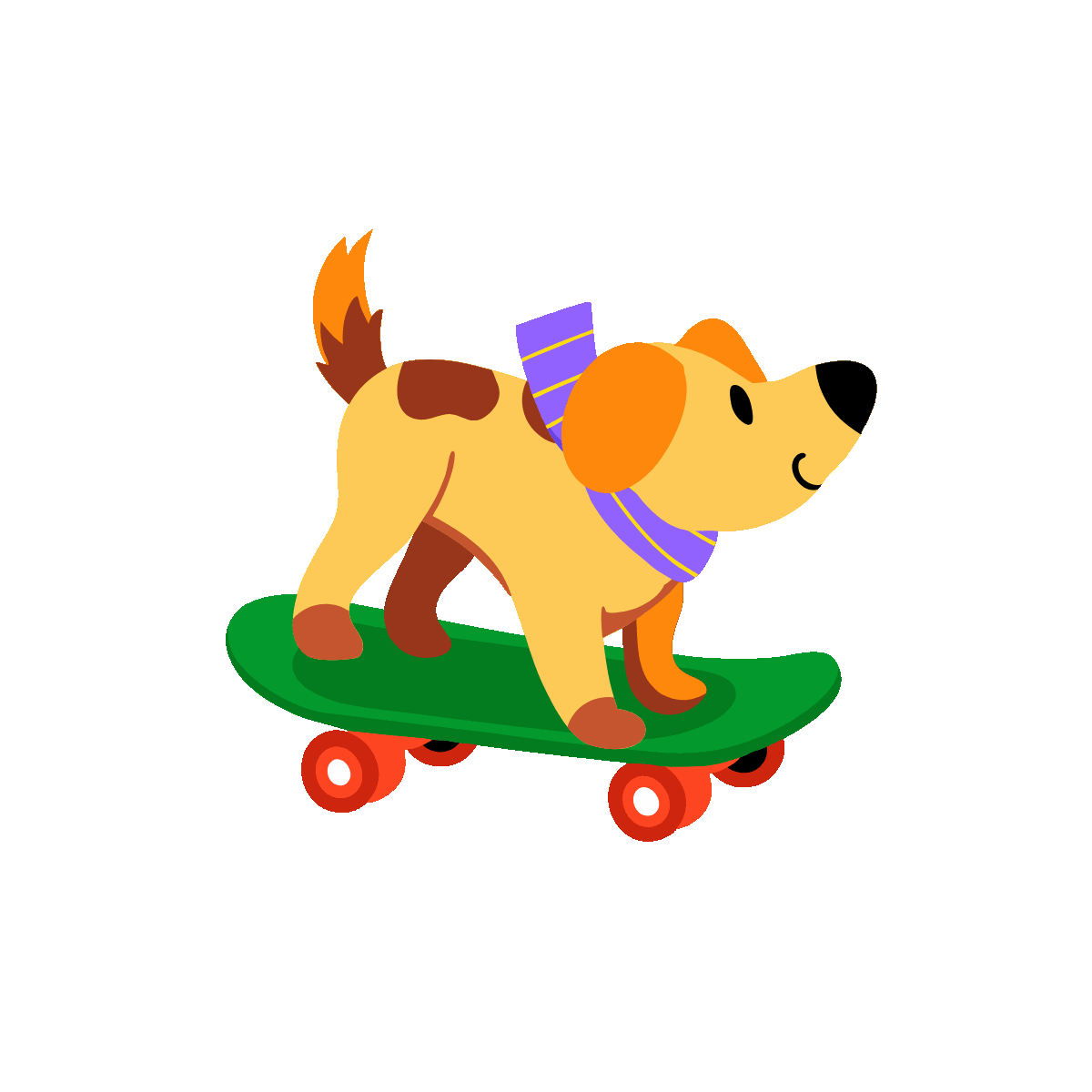 Animated Dog Wearing Cute Heart Glasses