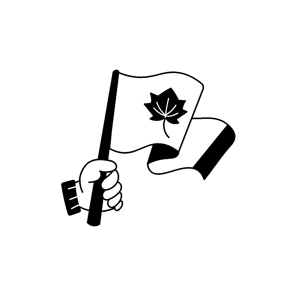 Canada flag doodle animated icon