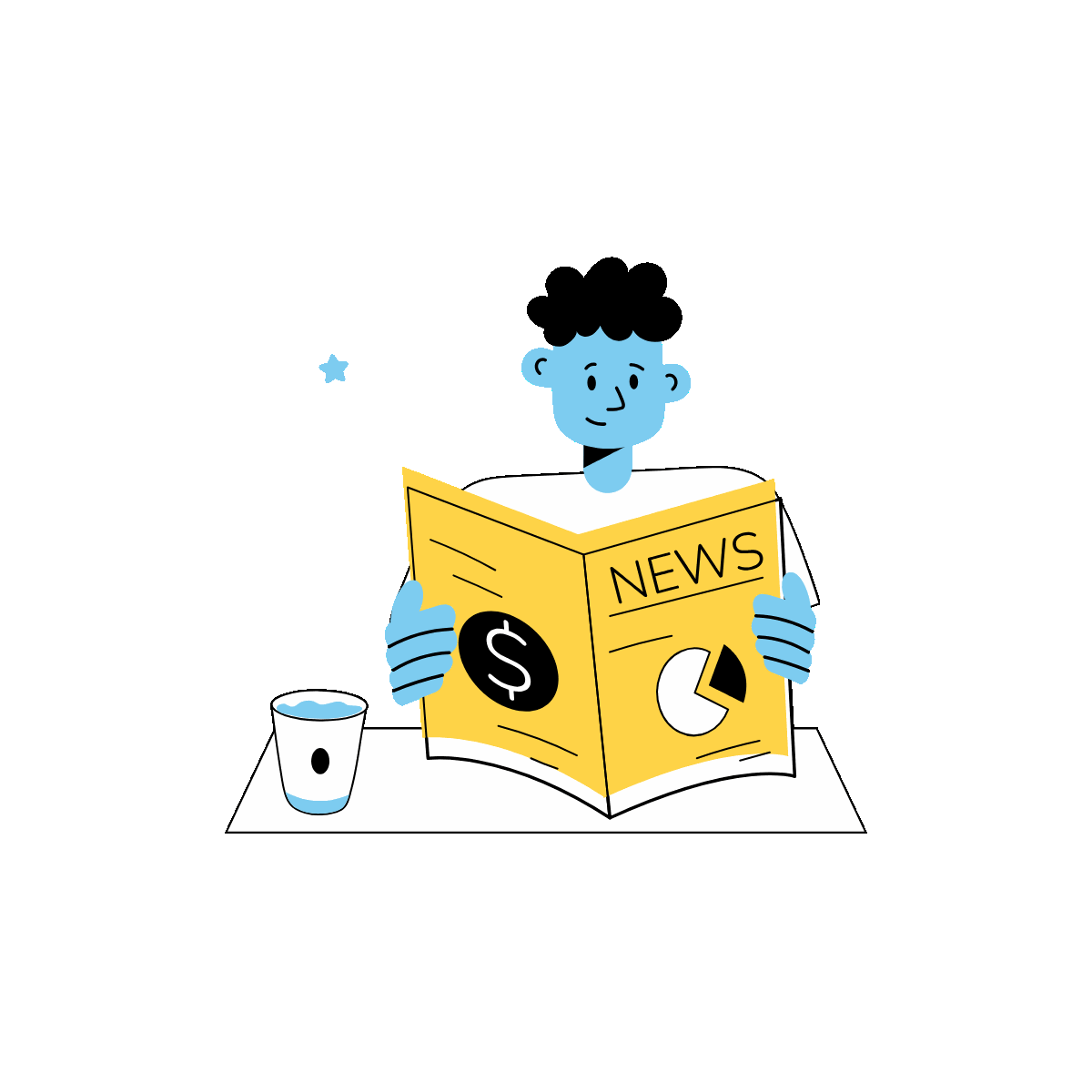 Market News Linear Animation Illustration