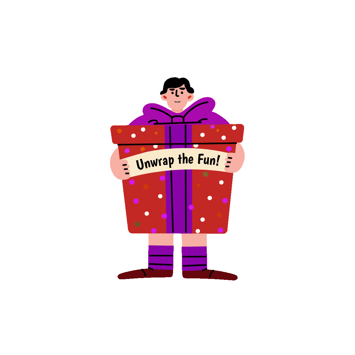 Unwrap Fun Flat Animated Sticker Design
