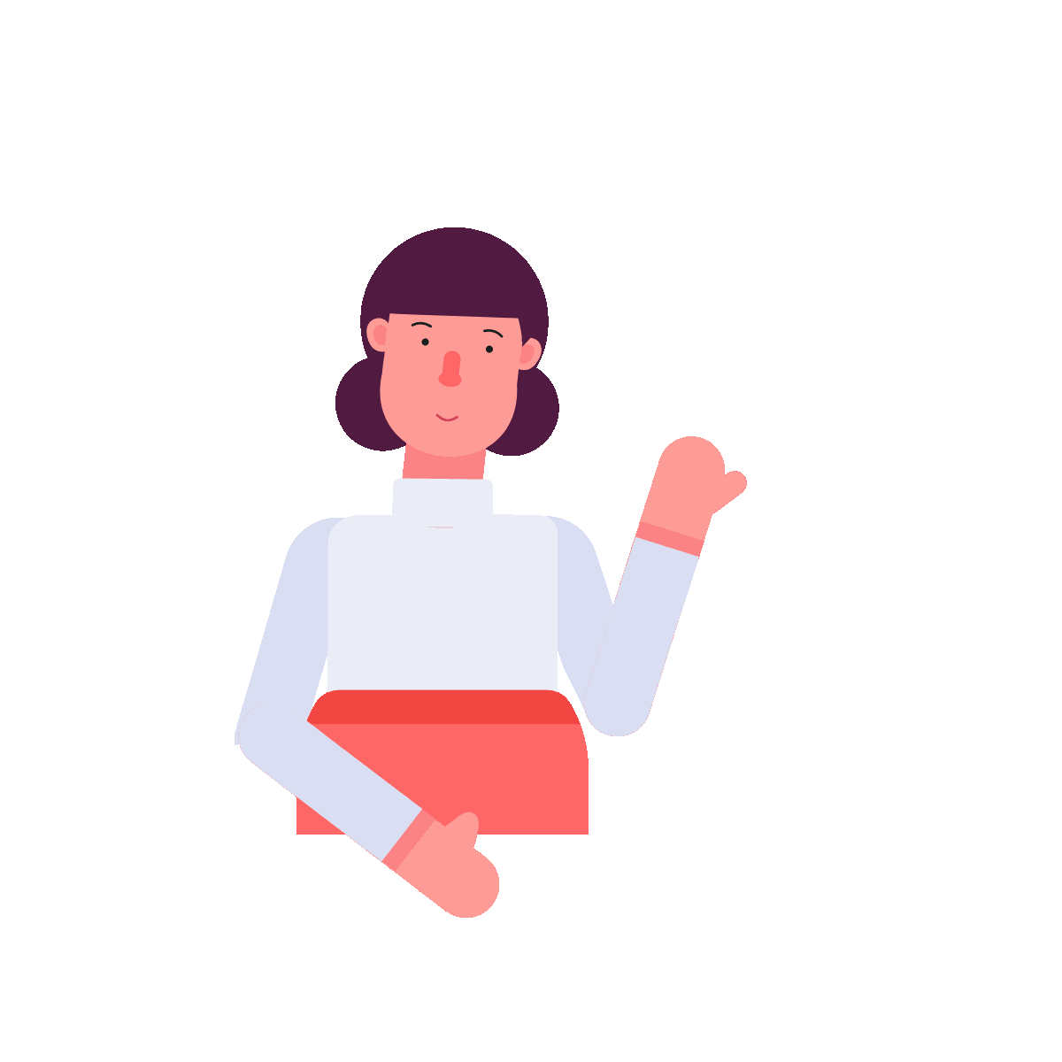 Animated icon of a winking girl