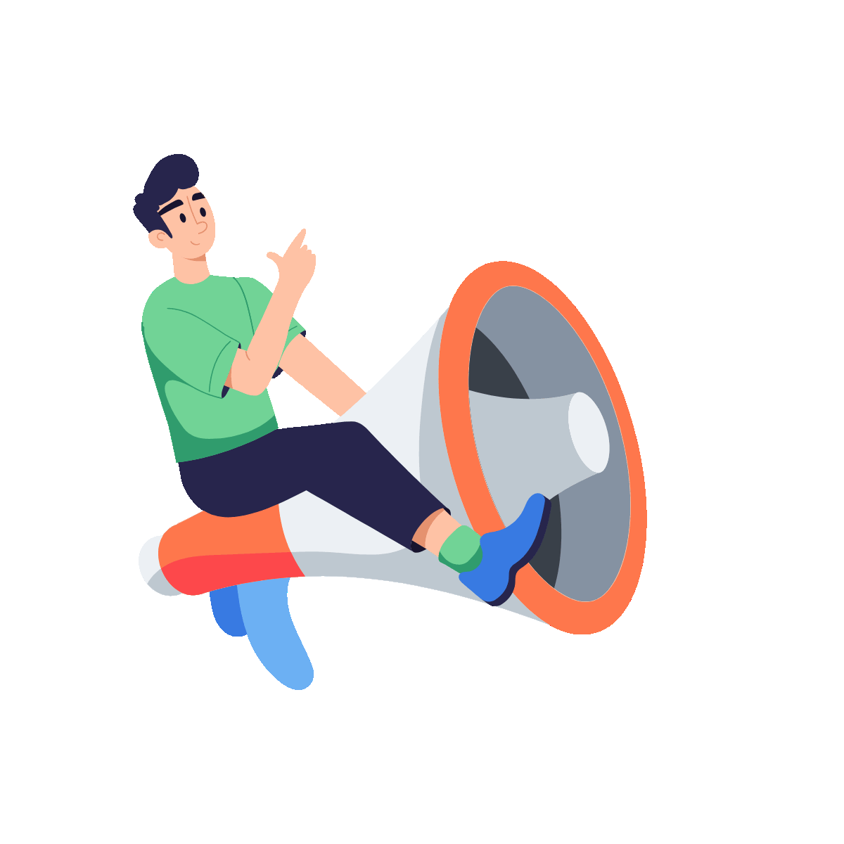 Flat Animated Megaphone Announcement
