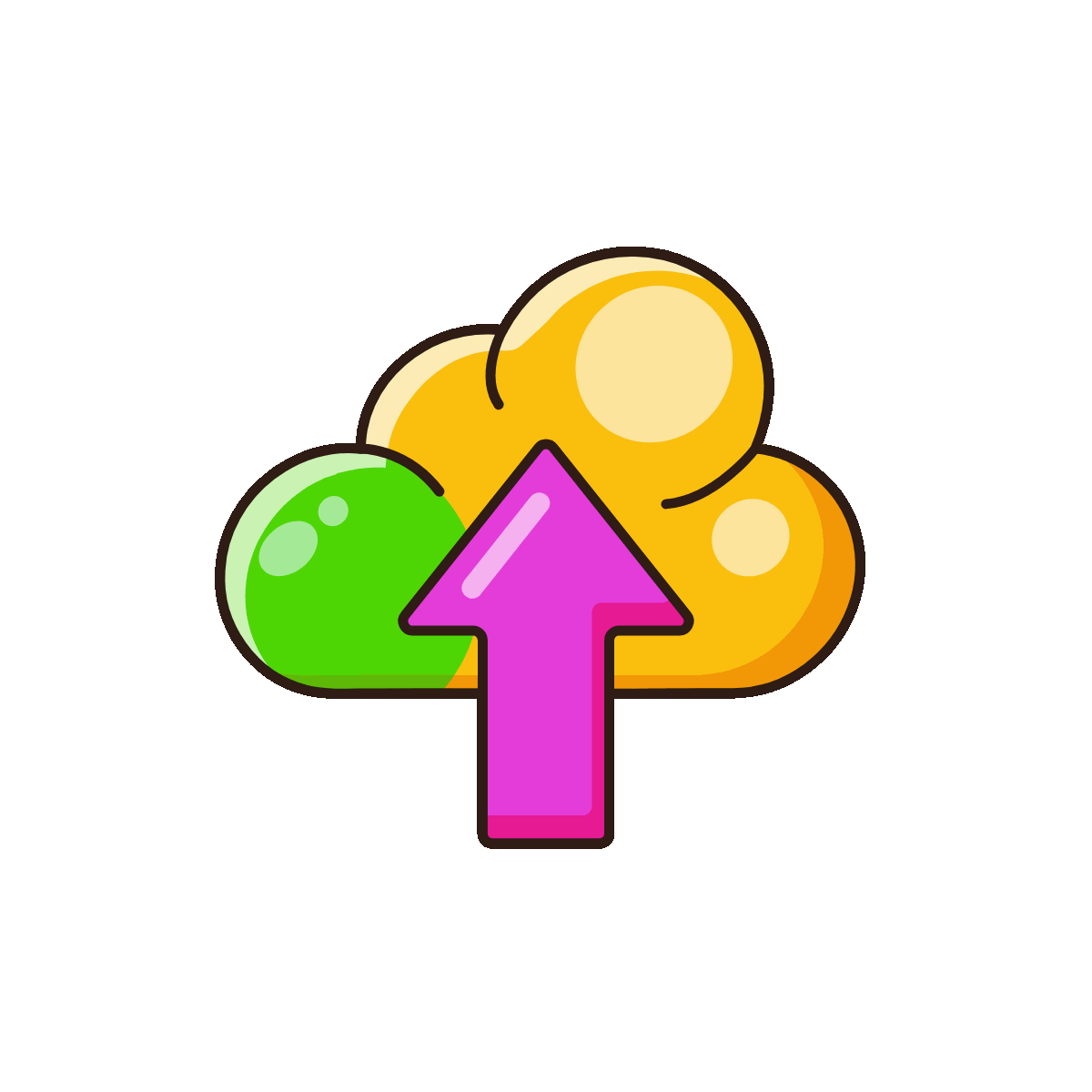 Cloud Upload Flat Animated Icon Design