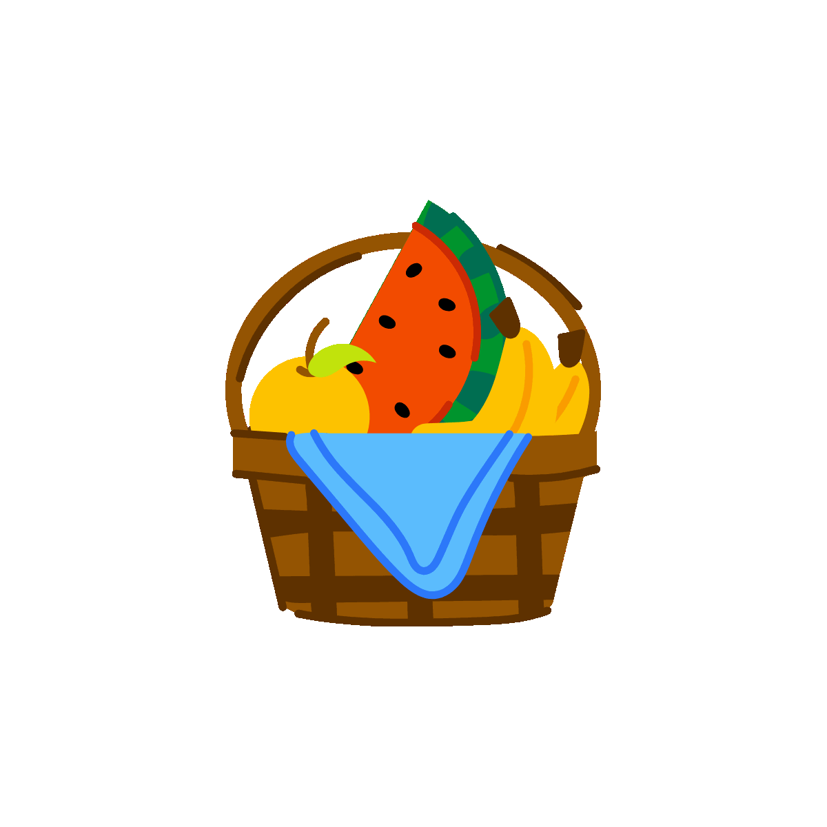 Fruit Basket Flat Animated Sticker
