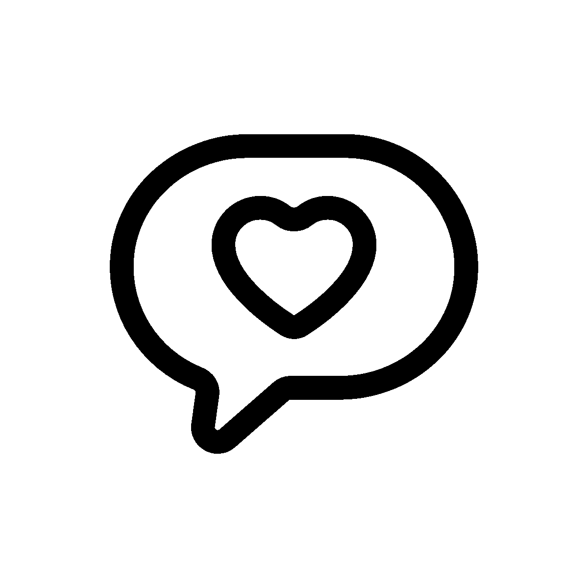 Hover animation of love chat, outline design