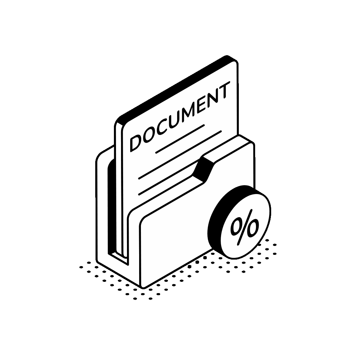 Animated isometric loan document design