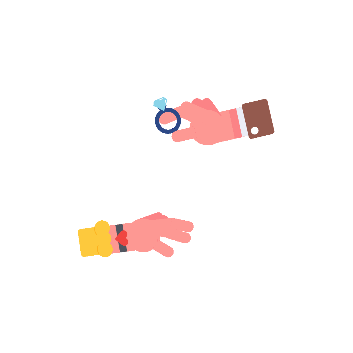 Animated icon of an engagement ceremony