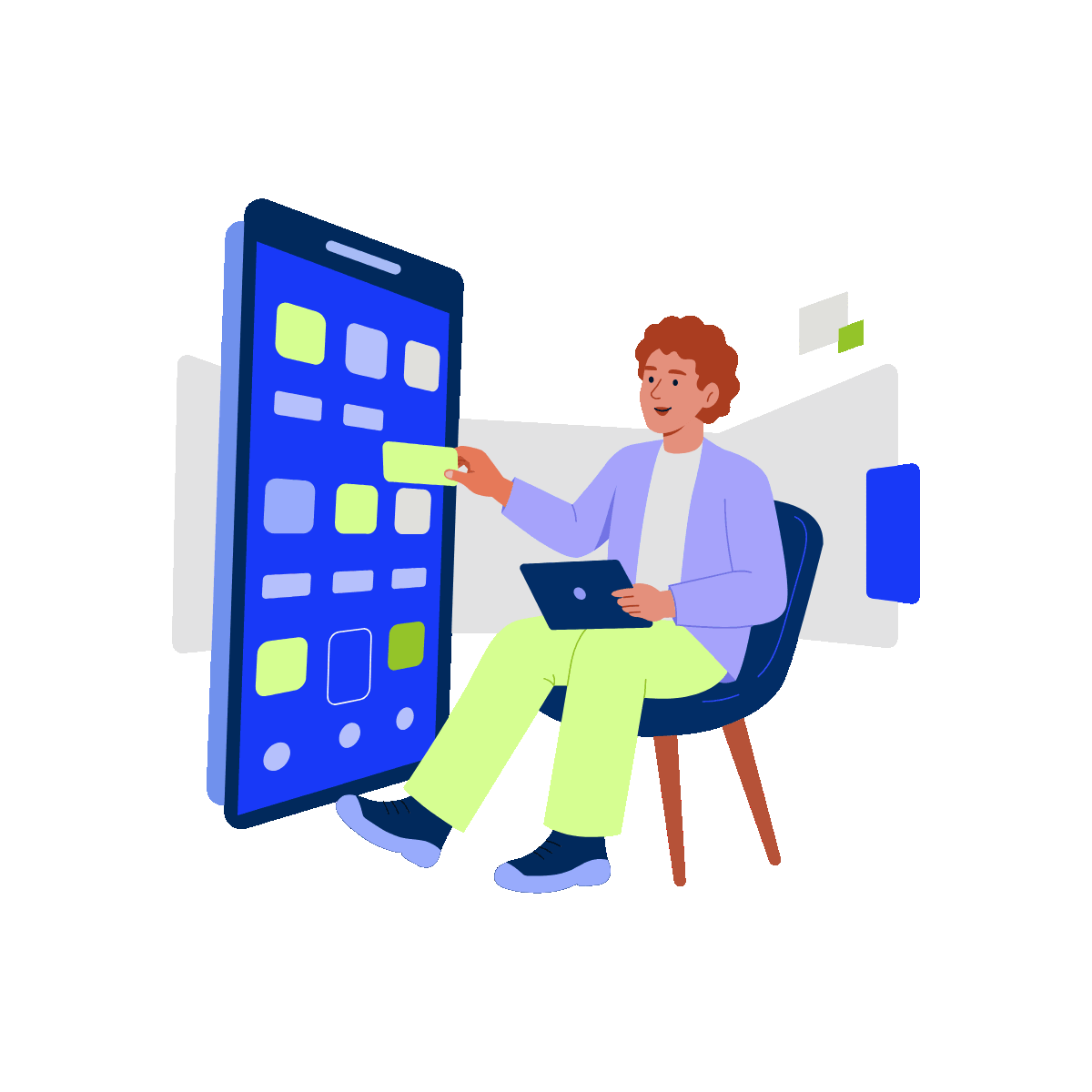 Designer creates a mobile app interface.