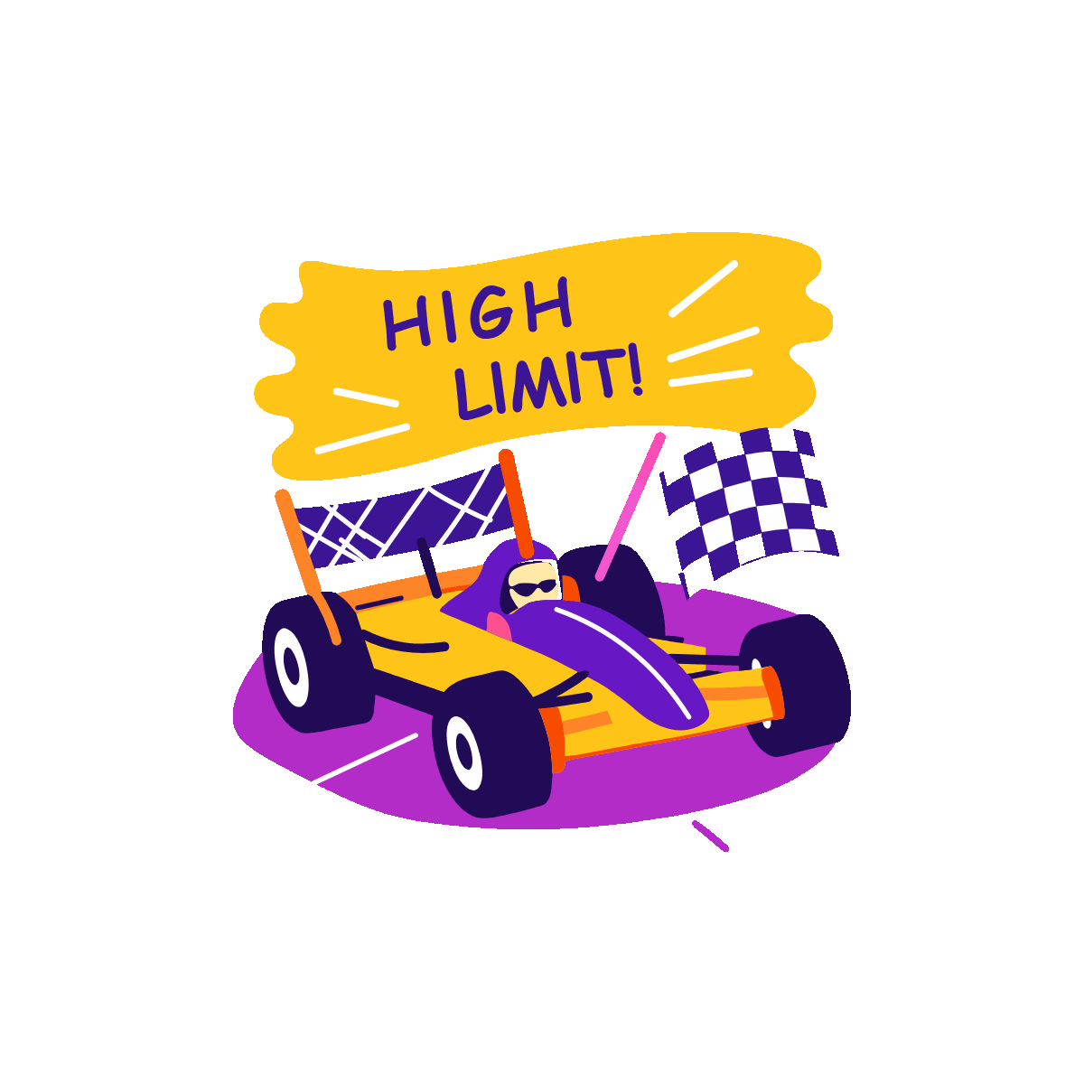 Race car cartoon animated sticker design
